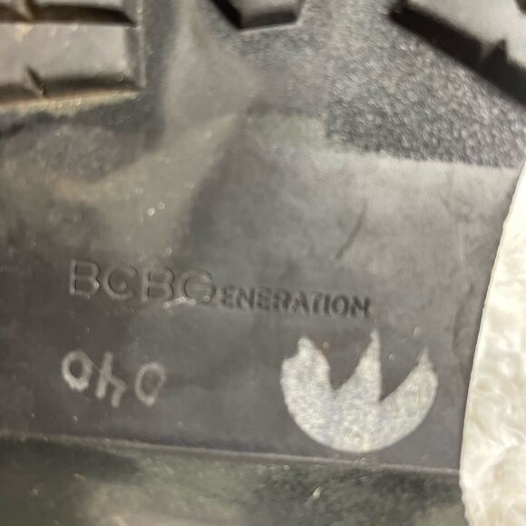 BCBG generation Kayte Black Combat boots with chain silver tone accent Size 8M - Picture 11 of 12